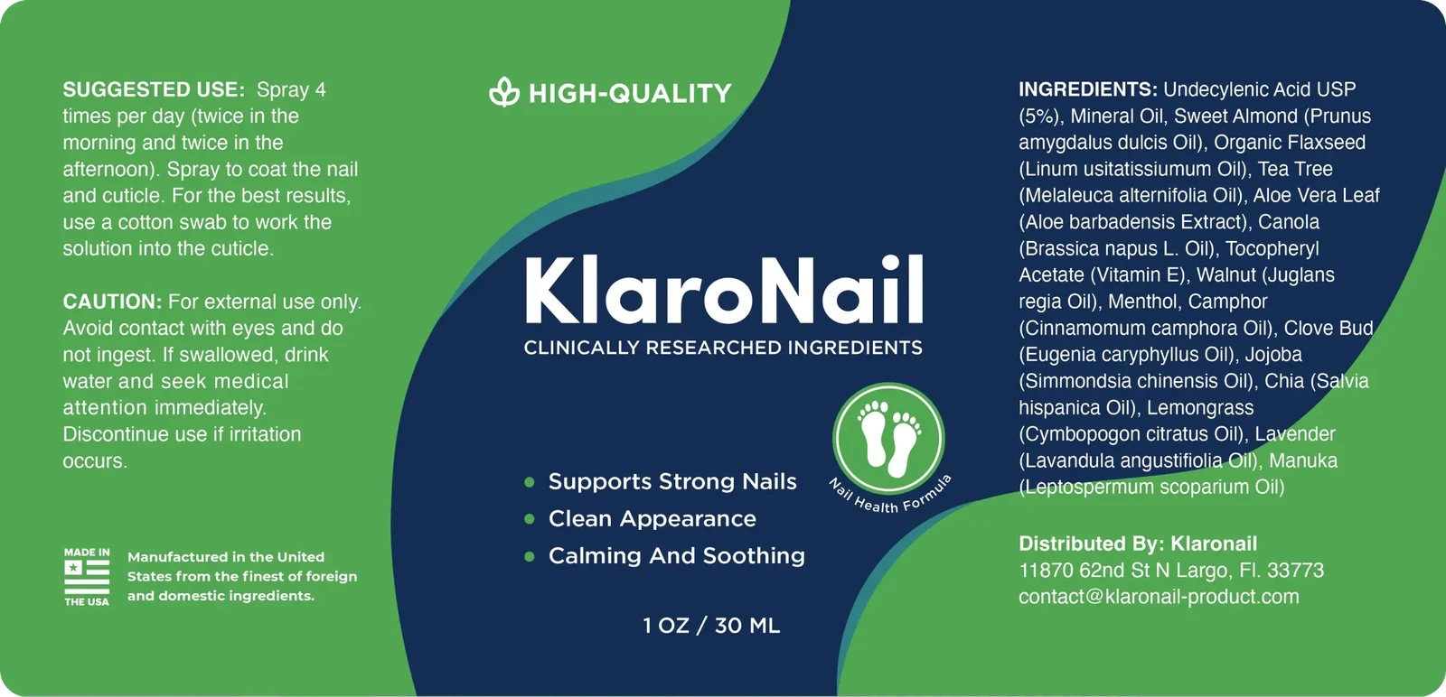KlaroNail printed label